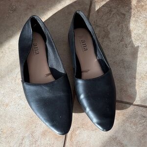 Black flat dress shoes memory foam 9.5